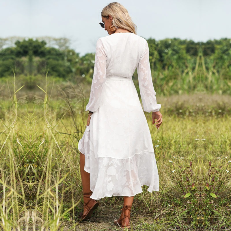 White Jacquard Dress