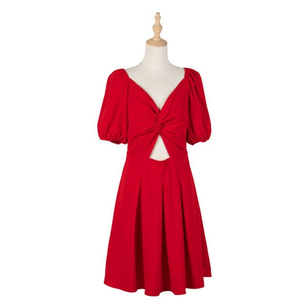 Red Puff Sleeve Dress