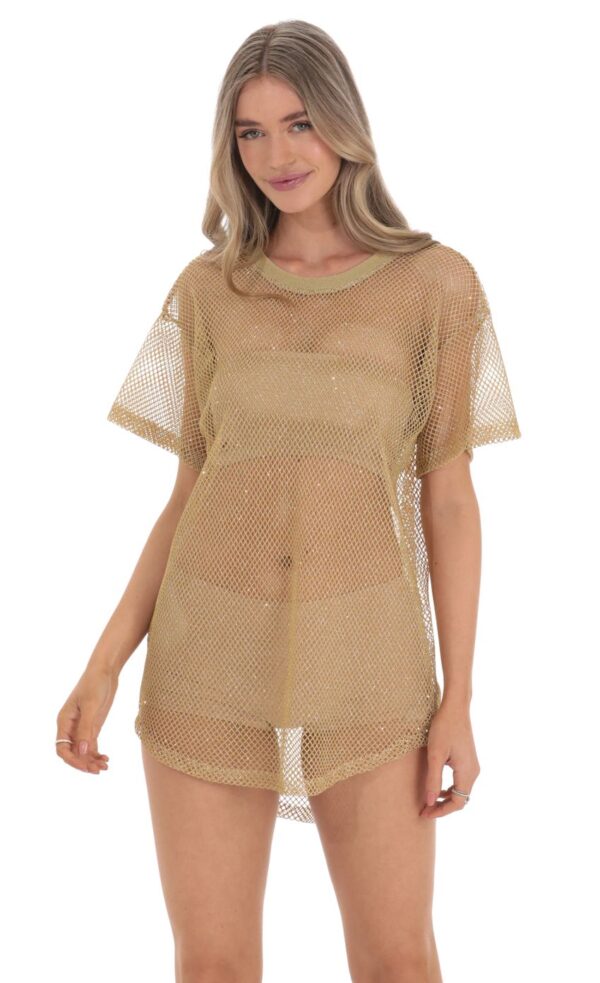 Customized Mesh Sheer Top T-Shirt Dresses